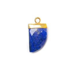 17X10mm Gold Leafed Lapis Lazuli Horn Pendant 1 piece (ONLINE ORDER ONLY)