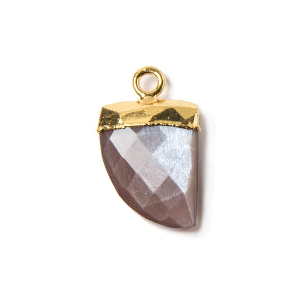 17x10mm Gold Leafed Chocolate Brown Moonstone Horn Pendant 1 piece (ONLINE ORDER ONLY)