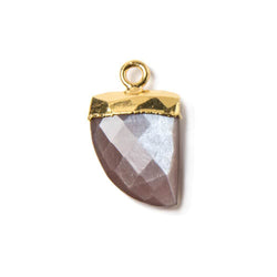 17x10mm Gold Leafed Chocolate Brown Moonstone Horn Pendant 1 piece (ONLINE ORDER ONLY)