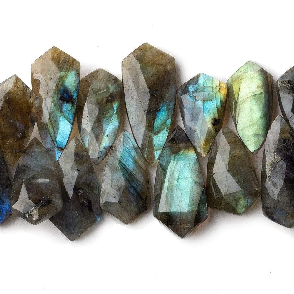 17x12-20x12mm Labradorite Faceted Shield Beads 8 inch 40 pieces (ONLINE ORDER ONLY)