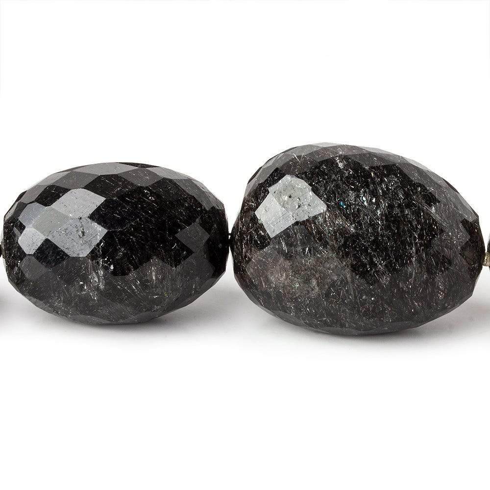 17x12-29x21mm Black Tourmalinated Quartz faceted nuggets 16.5 inches 19 beads (ONLINE ORDER ONLY)