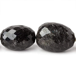 17x12-29x21mm Black Tourmalinated Quartz faceted nuggets 16.5 inches 19 beads (ONLINE ORDER ONLY)