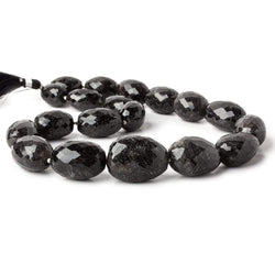 17x12-29x21mm Black Tourmalinated Quartz faceted nuggets 16.5 inches 19 beads (ONLINE ORDER ONLY)