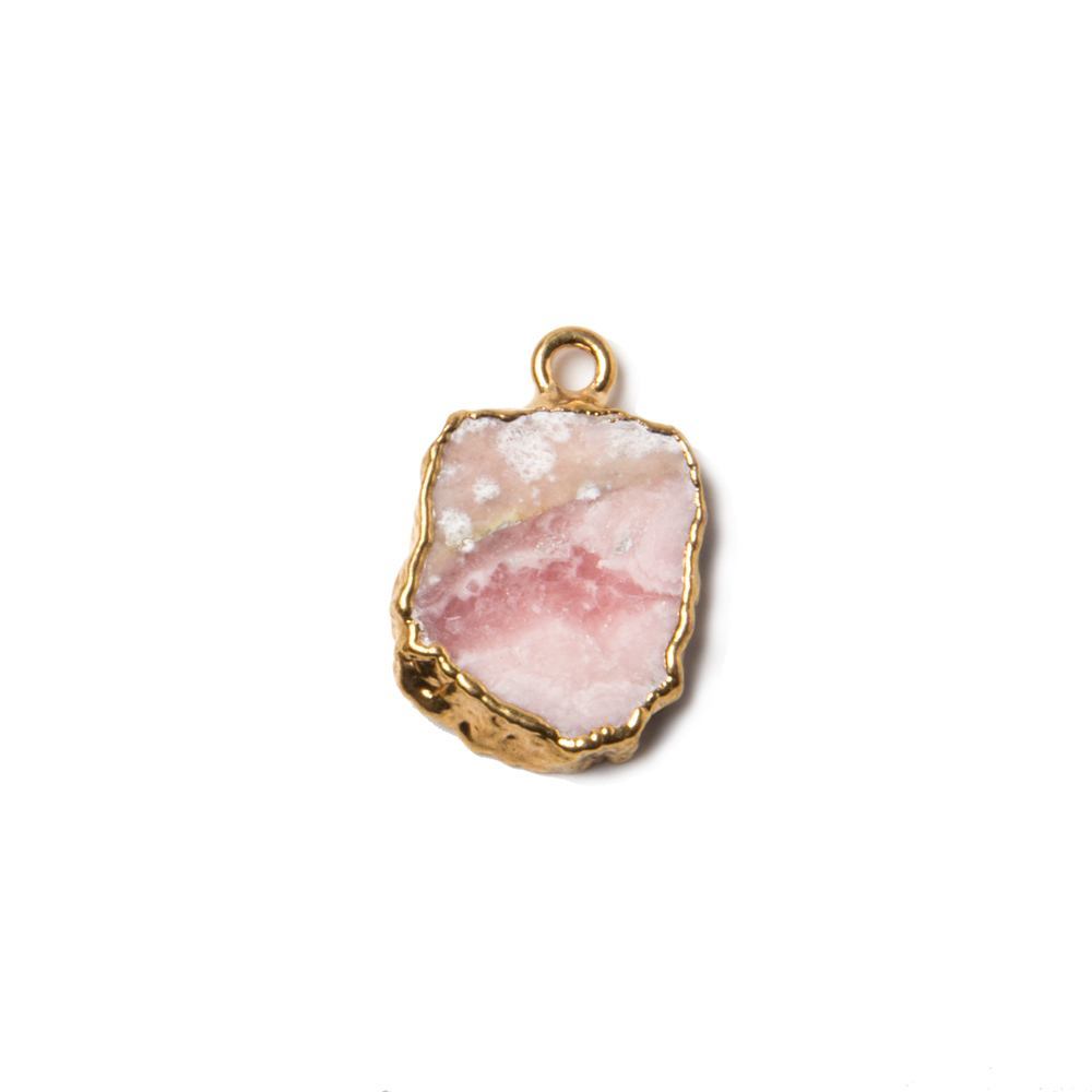 17x12mm Gold Leafed Rhodochrosite Slice Connector 1 piece (ONLINE ORDER ONLY)