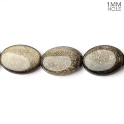 17x12mm Golden Sheen Obsidian Plain Oval 15.5 inch 23 Beads 1mm Hole (ONLINE ORDER ONLY)