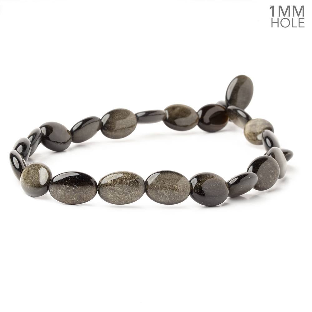 17x12mm Golden Sheen Obsidian Plain Oval 15.5 inch 23 Beads 1mm Hole (ONLINE ORDER ONLY)
