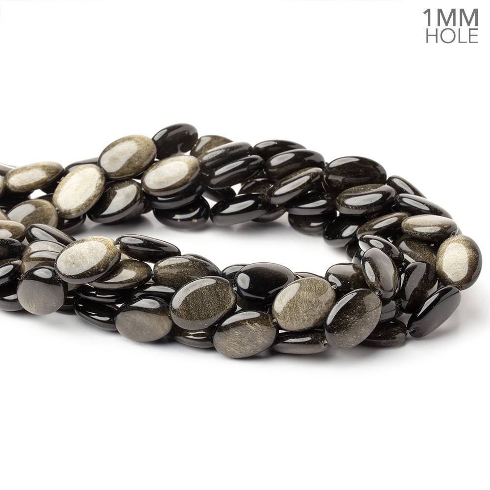 17x12mm Golden Sheen Obsidian Plain Oval 15.5 inch 23 Beads 1mm Hole (ONLINE ORDER ONLY)