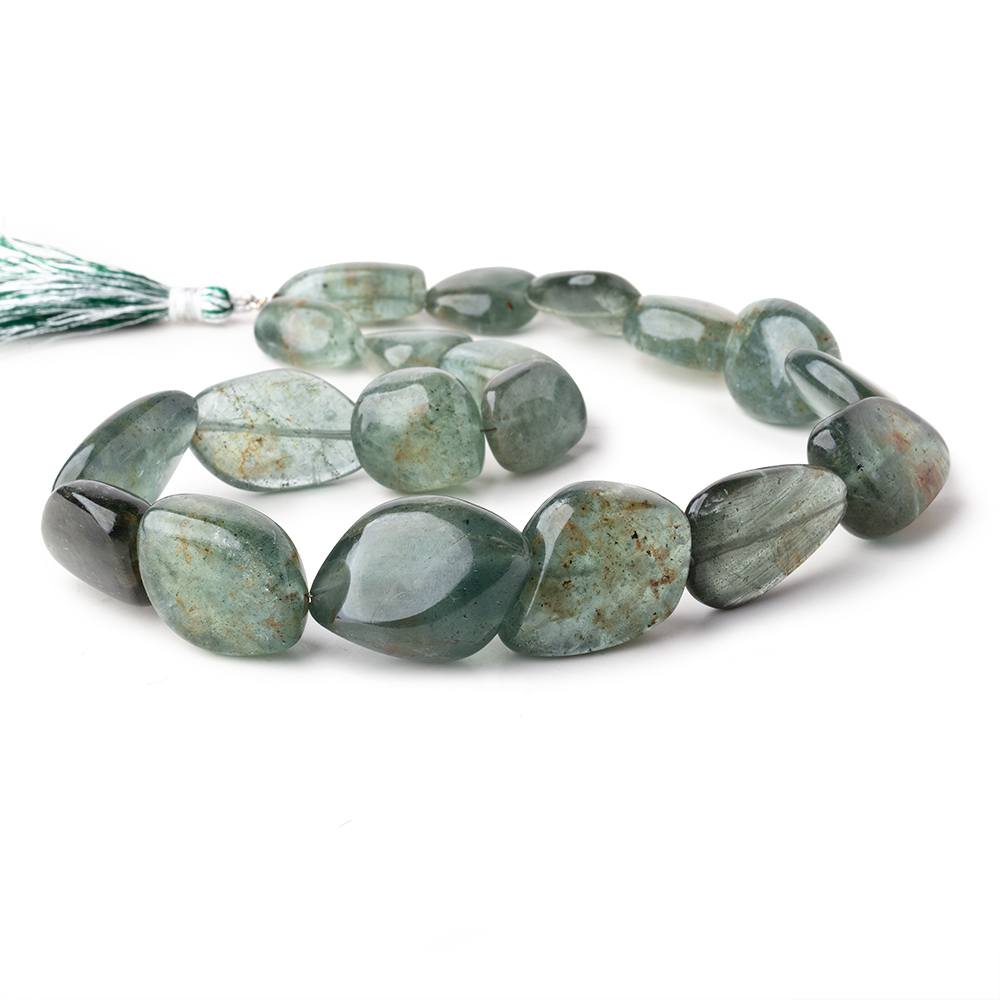 17x13-29x22mm Moss Aquamarine Plain Nuggets 16 inch 19 Beads 1mm Hole (ONLINE ORDER ONLY)