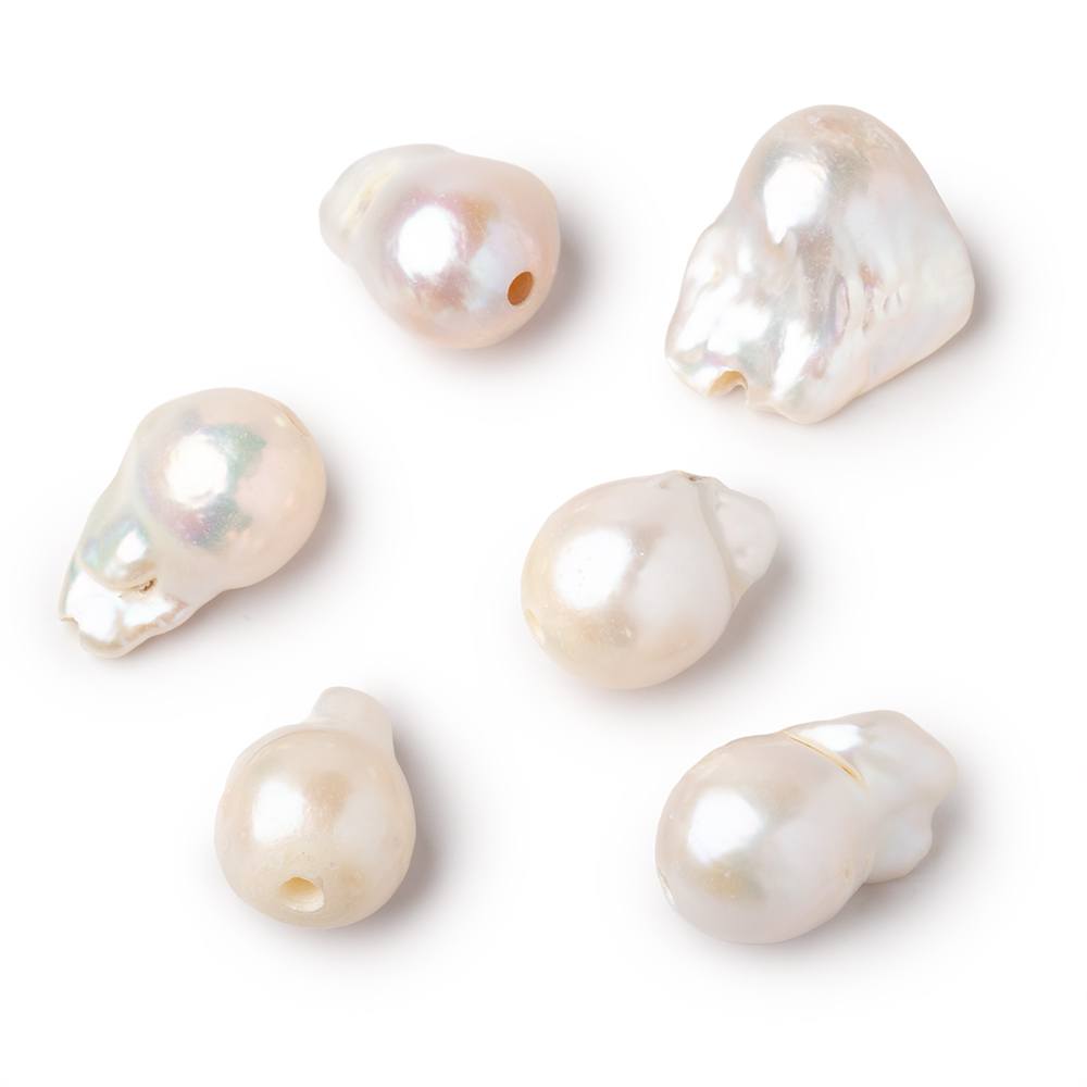 17x14-22x14mm Off White Ultra Baroque 2mm Large Hole Focal Beads 1 piece