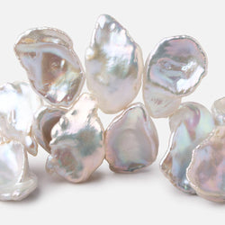 17x14-25x15mm Creamy White Top Drill Ultra Keshi Freshwater Pearls 15 inch 48 Beads AA (ONLINE ORDER ONLY)