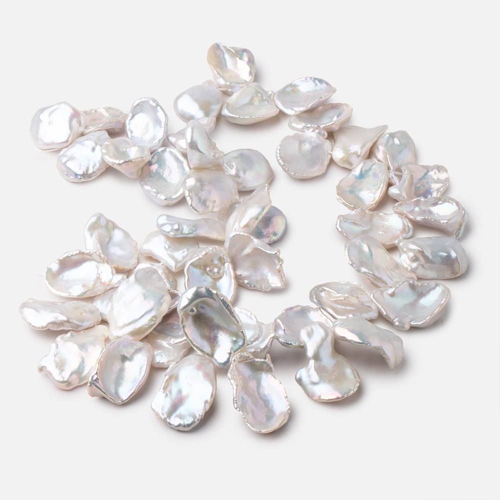 17x14-25x15mm Creamy White Top Drill Ultra Keshi Freshwater Pearls 15 inch 48 Beads AA (ONLINE ORDER ONLY)