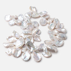 17x14-25x15mm Creamy White Top Drill Ultra Keshi Freshwater Pearls 15 inch 48 Beads AA (ONLINE ORDER ONLY)