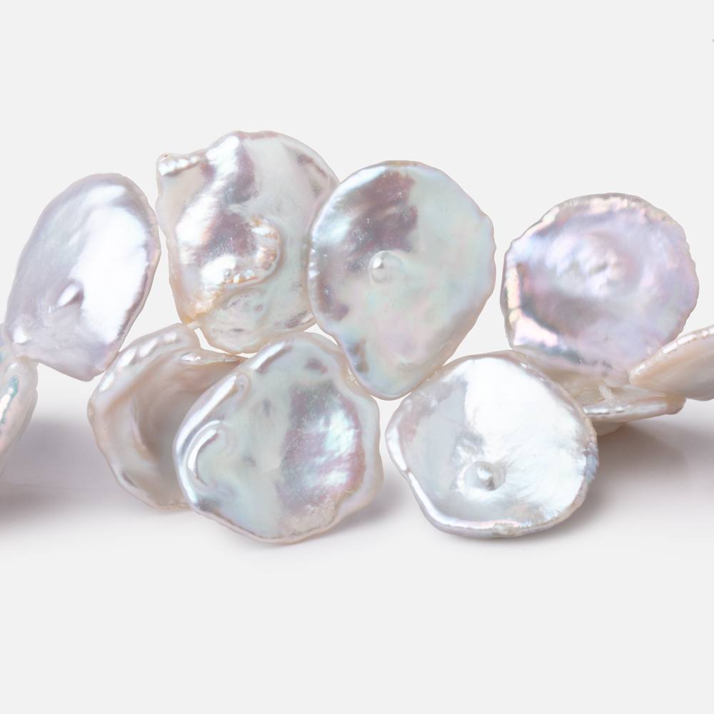 17x15-19x17mm Silvery White Top Drill Ultra Keshi Freshwater Pearls 15 inch 46 Beads AA (ONLINE ORDER ONLY)
