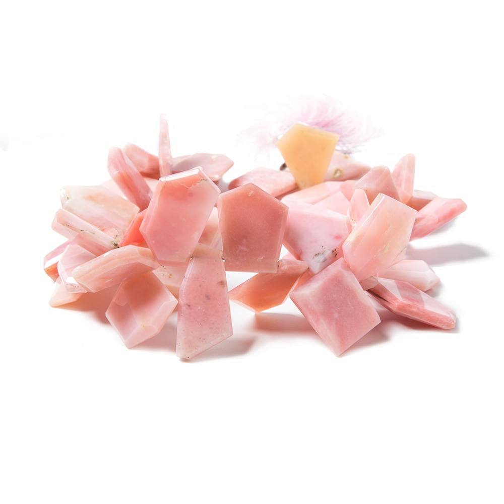 17x16-20x18mm Pink Peruvian Opal bezel faceted free shape 44 beads (ONLINE ORDER ONLY)