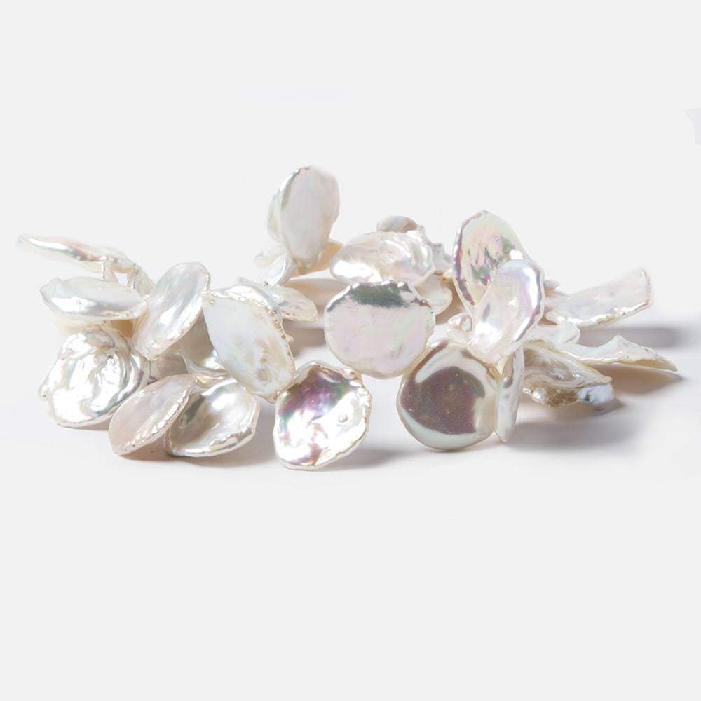 17x17.5-19x18mm Silver Ultra Keshi Pearl Iridescent Overtone 15 inch 40 pieces AAA Grade (ONLINE ORDER ONLY)