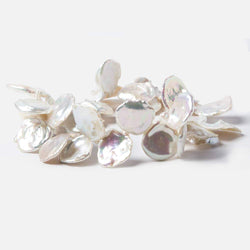 17x17.5-19x18mm Silver Ultra Keshi Pearl Iridescent Overtone 15 inch 40 pieces AAA Grade (ONLINE ORDER ONLY)