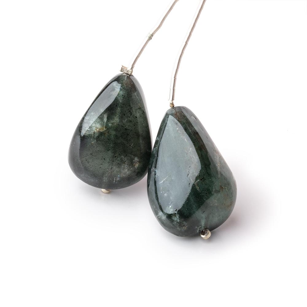 17x18-22x19mm Moss Aquamarine Plain Nugget Focal Set of 2 pieces (ONLINE ORDER ONLY)