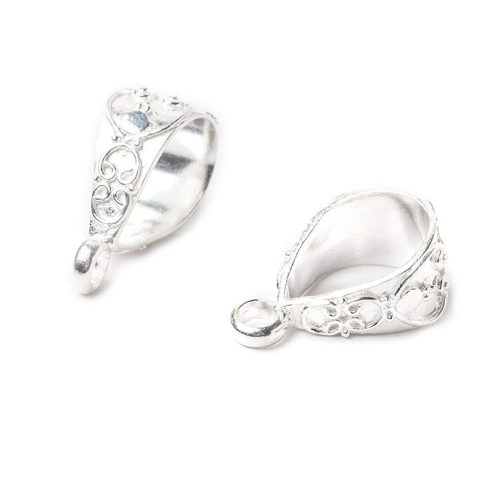 17x7mm Sterling Silver Heart Bail (ONLINE ORDER ONLY)