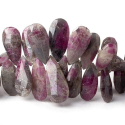 17x8-25x11mm Ruby in Marble Matrix Faceted Pear Beads 9.25 inch 56 pieces (ONLINE ORDER ONLY)