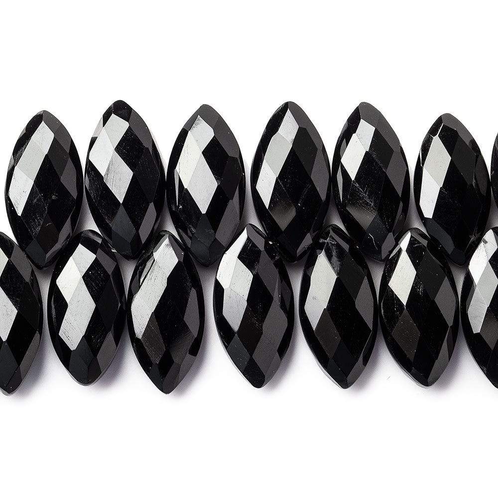 17x8mm Black Onyx top drilled faceted marquise beads 8.5 inch 42 pcs AAA (ONLINE ORDER ONLY)