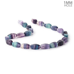 17x8mm Multi Color Fluorite Plain Twist Beads 15.5 inch 23 pieces AA (ONLINE ORDER ONLY)