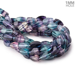 17x8mm Multi Color Fluorite Plain Twist Beads 15.5 inch 23 pieces AA (ONLINE ORDER ONLY)