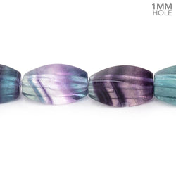 17x8mm Multi Color Fluorite Plain Twist Beads 15.5 inch 23 pieces AA (ONLINE ORDER ONLY)