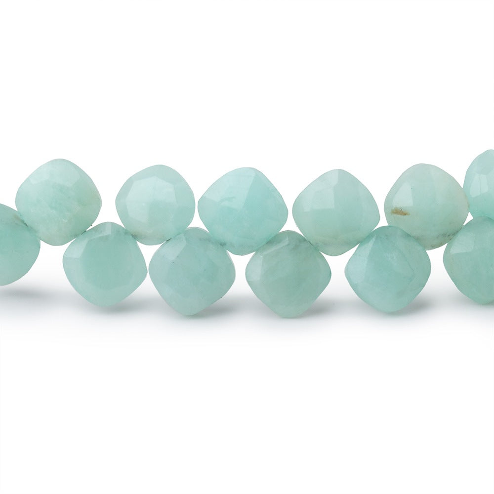 6mm Amazonite faceted pillow beads 7.5 inch 49 pieces A (ONLINE ORDER ONLY)