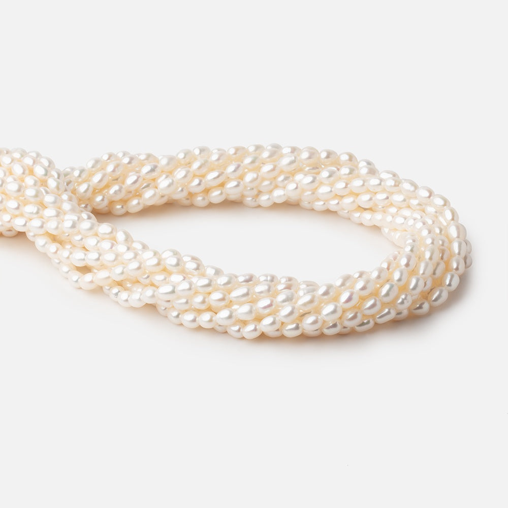 5.5x4mm Off White Oval Freshwater Pearl Beads 15.5 inch 69 pieces (ONLINE ORDER ONLY)