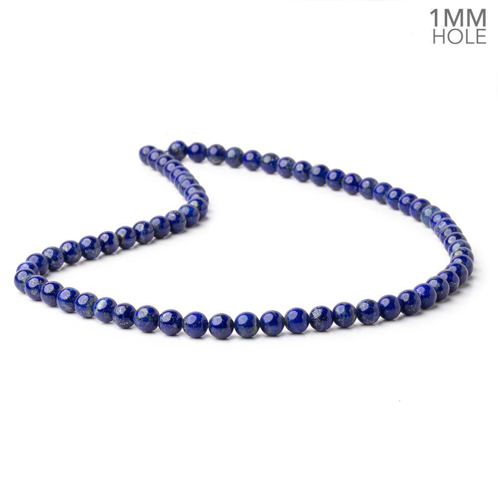 6mm Lapis Lazuli Plain Round Beads 16 inch 68 pieces 1 mm Hole (ONLINE ORDER ONLY)