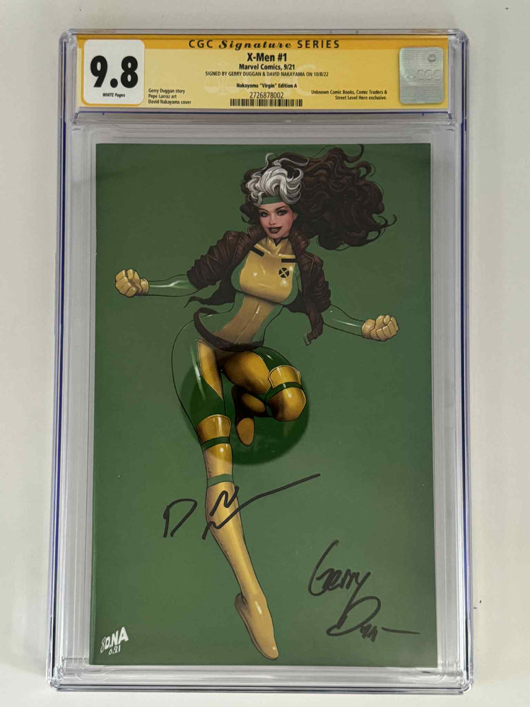 [Double Signed by David Nakayama | Gerry Duggan] X-Men #1 CGC 9.8 Yellow Label Exclusive Virgin Color Bleed Var (ONLINE ORDER ONLY)