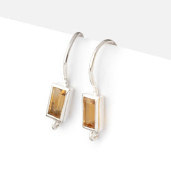 18mm Citrine Baguette Ear Wire Set of 2 pieces (ONLINE ORDER ONLY)
