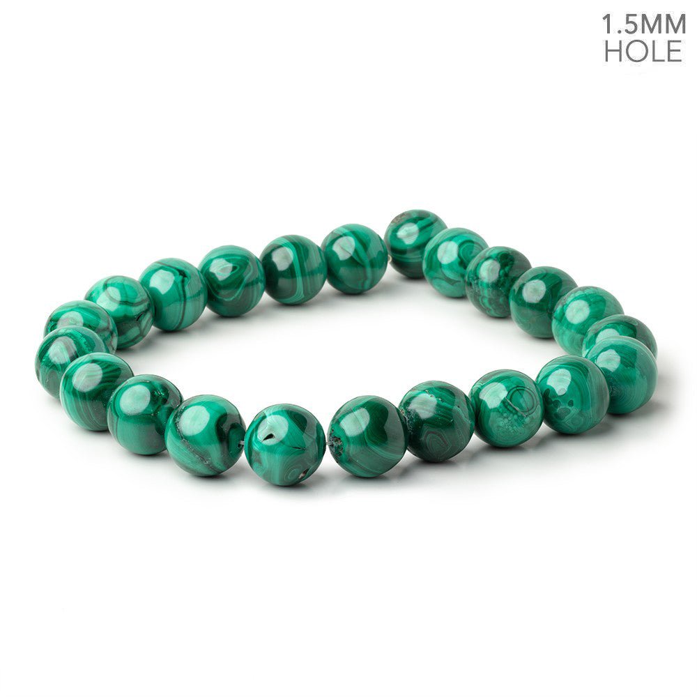 18mm Malachite Plain Round Beads 15.5 inch 22 pieces 1.5mm Hole (ONLINE ORDER ONLY)