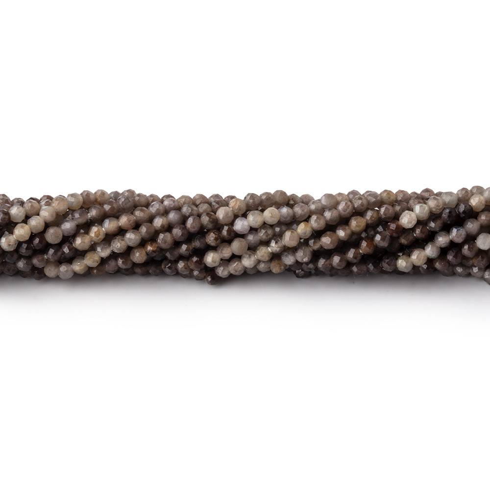 1.8mm Multi Grey Sapphire Micro Faceted Round Beads 13 inch 200 pieces AA (ONLINE ORDER ONLY)