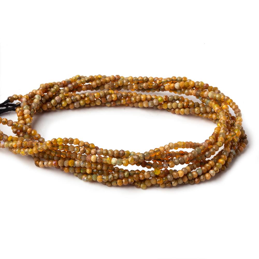 1.8mm Opaque Dark Golden Australian Opal micro faceted rondelle beads 12.5 inch 220 pieces AA (ONLINE ORDER ONLY)