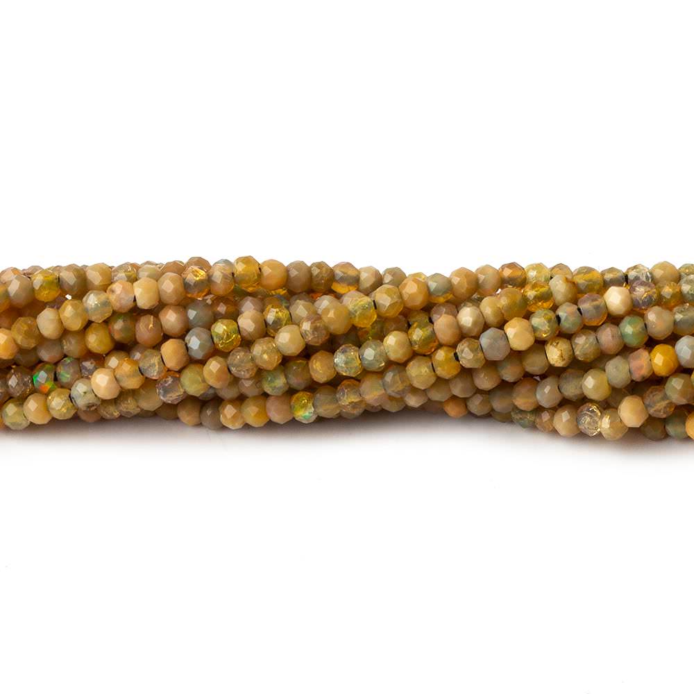 1.8mm Opaque Medium Golden Australian Opal micro faceted rondelle beads 12.5 inch 220 pieces AA (ONLINE ORDER ONLY)