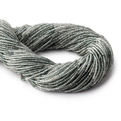 1.8mm Shaded Grey Tourmaline Micro Faceted Rondelles 12.5 inch 200 Beads (ONLINE ORDER ONLY)