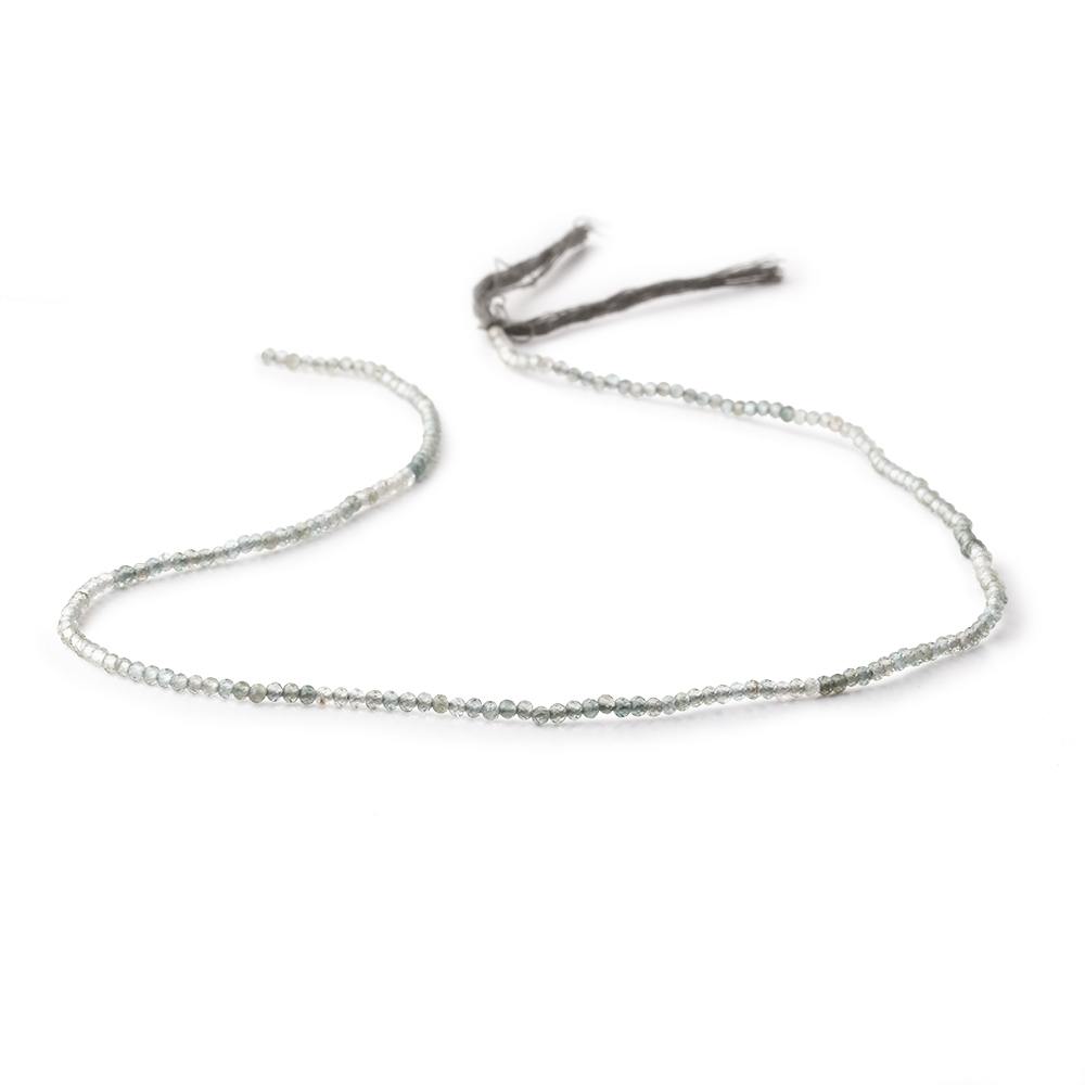 1.8mm Shaded Grey Tourmaline Micro Faceted Rondelles 12.5 inch 200 Beads (ONLINE ORDER ONLY)