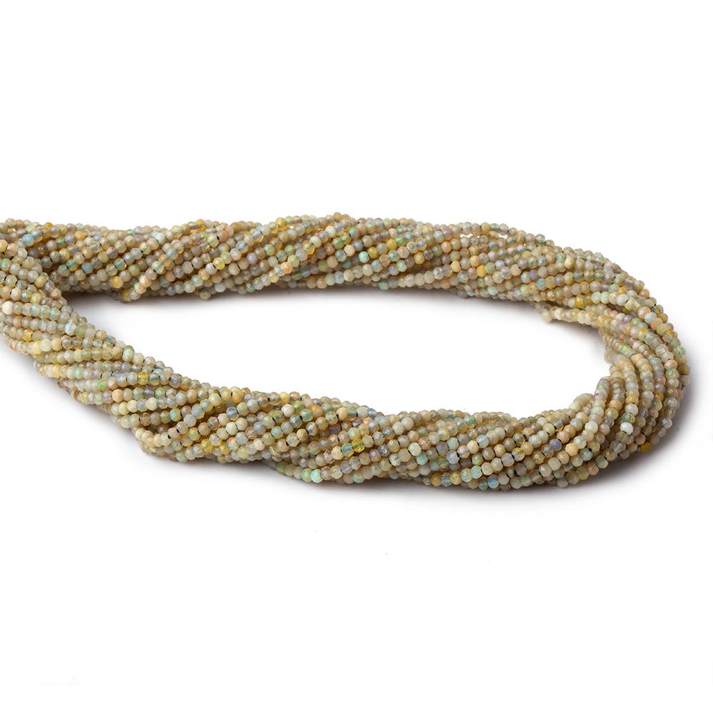 1.8mm Translucent Greenish Golden Australian Opal micro faceted rondelle beads 12.5 inch 220 pieces AA (ONLINE ORDER ONLY)