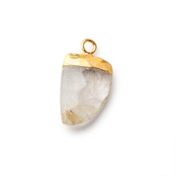 18x10mm Gold Leafed Rutilated Quartz Horn Pendant 1 piece (ONLINE ORDER ONLY)