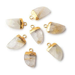 18x10mm Gold Leafed Rutilated Quartz Horn Pendant 1 piece (ONLINE ORDER ONLY)