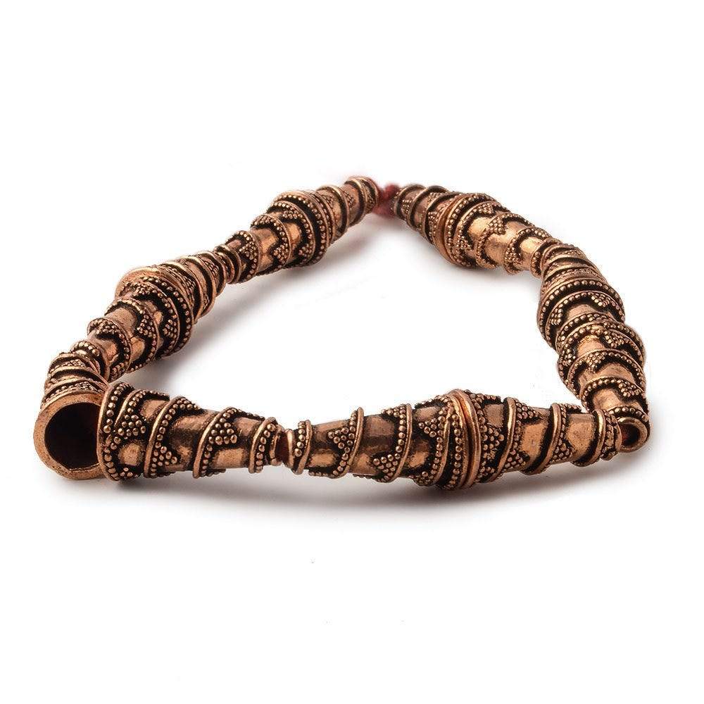 18x10mm Antiqued Copper Cone Granulated Swirl Design 8 inch 12 pcs (ONLINE ORDER ONLY)