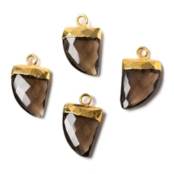 18x10mm Gold Leafed Smoky Quartz Horn Pendants 1 piece (ONLINE ORDER ONLY)