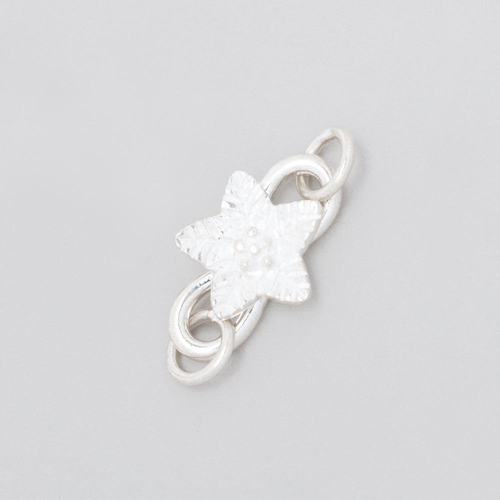 18x11mm Sterling Silver S Hook with Flower 1 piece (ONLINE ORDER ONLY)