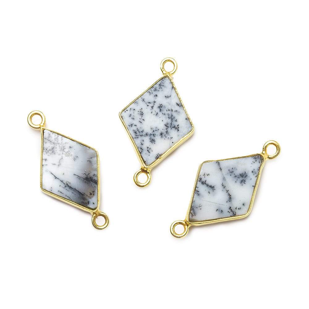 18x12mm Vermeil Bezel Dendritic Opal Kite Connector 1 piece (ONLINE ORDER ONLY)