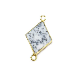 18x12mm Vermeil Bezel Dendritic Opal Kite Connector 1 piece (ONLINE ORDER ONLY)