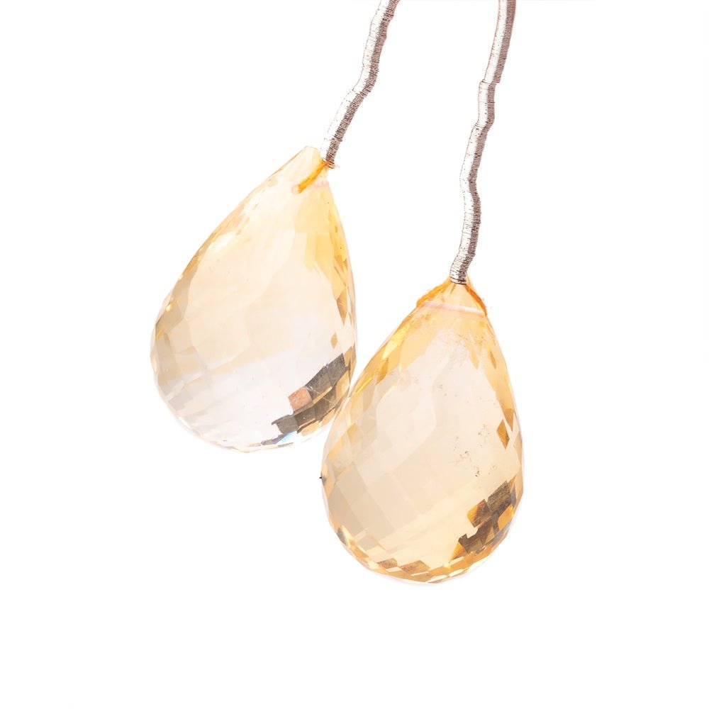 18x13mm Citrine Faceted Tear Drop Focal Bead Set of 2 (ONLINE ORDER ONLY)