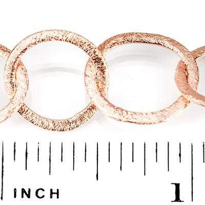 18x14mm and 16mm Copper Brushed Oval and Round Link Chain by the foot (ONLINE ORDER ONLY)