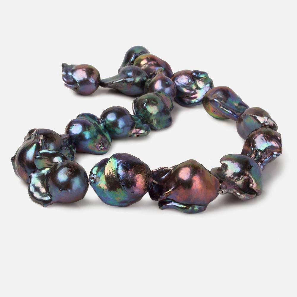 18x16-23x17mm Peacock Ultra Baroque Freshwater Pearl 16 inch 17 pieces A (ONLINE ORDER ONLY)