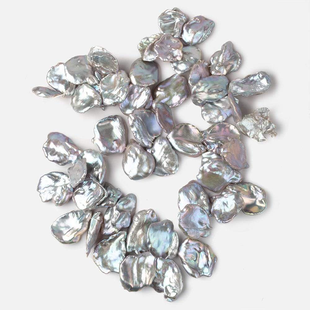 18x18-30x19mm Silver Peacock Ultra Keshi Freshwater Pearls 18 inch 51 pcs AAA (ONLINE ORDER ONLY)